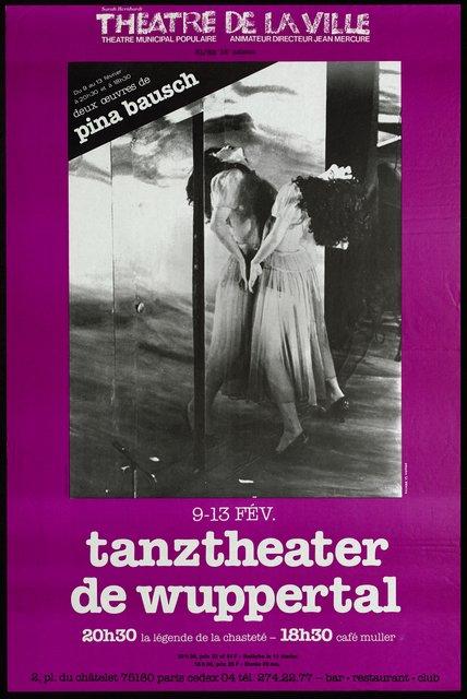 Poster for “Café Müller” and “Keuschheitslegende (Legend of Chastity)” by Pina Bausch in Paris, 02/09/1982 – 02/13/1982
