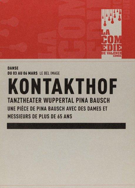 Booklet for “Kontakthof. With Ladies and Gentlemen over 65” by Pina Bausch with Kontakthof-Ensemble Damen und Herren ab ´65 in in Valence, 03/03/2008 – 03/06/2008