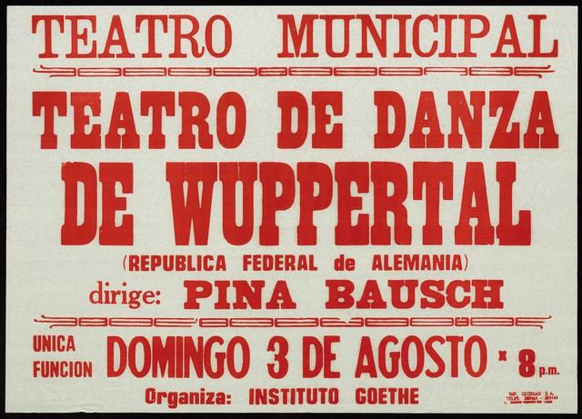 Poster for “Kontakthof” by Pina Bausch in Lima, Aug. 3, 1980
