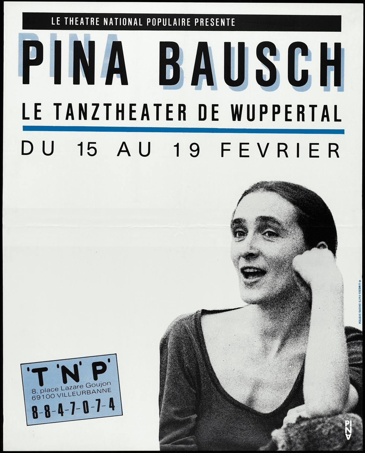 Plakat zu „Bandoneon“ von Pina Bausch in Villeurbanne, 15.02.1983–19.02.1983