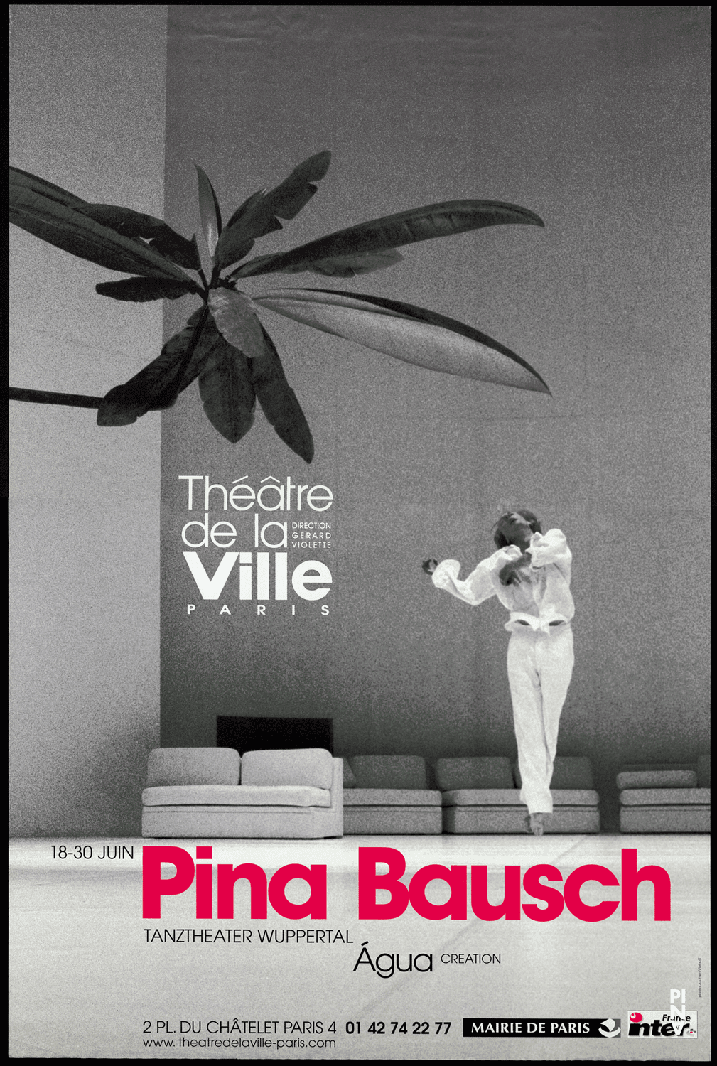 Plakat zu „Água“ von Pina Bausch in Paris, 18.06.2002–30.06.2002