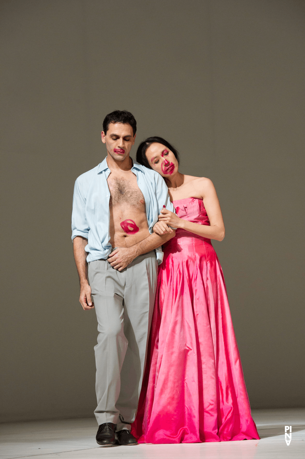 Nayoung Kim and Daphnis Kokkinos in “Água” by Pina Bausch with Tanztheater Wuppertal at Opernhaus Wuppertal (Germany), Nov. 18, 2010