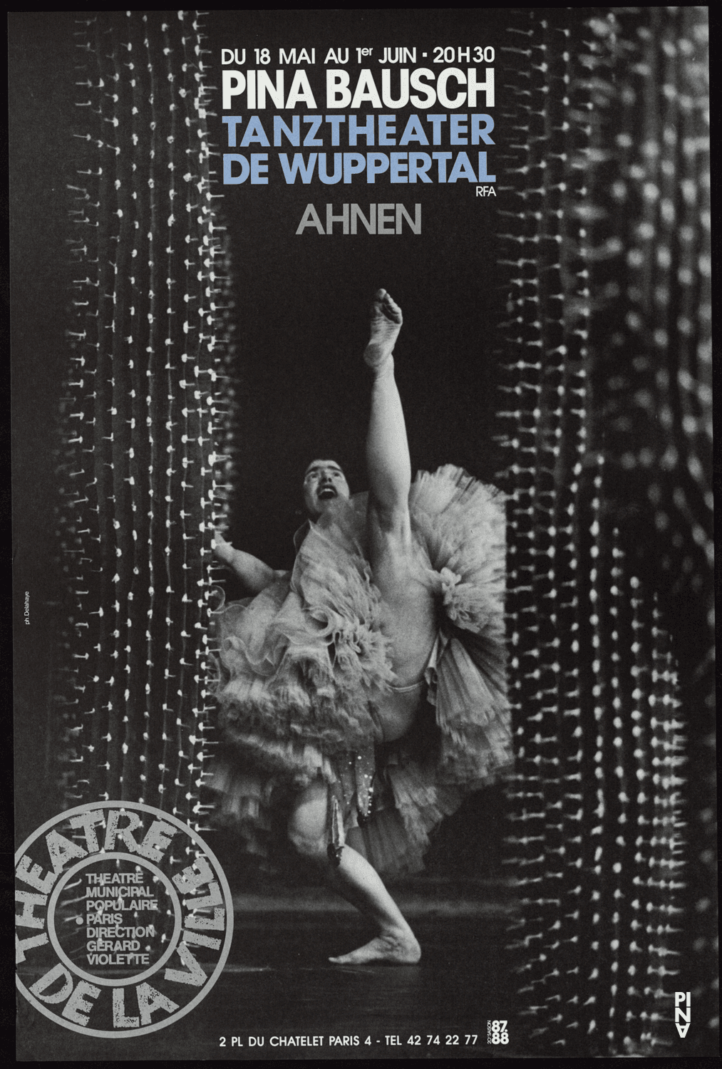 Poster for “Ahnen” by Pina Bausch in Paris, 05/18/1988 – 06/01/1988