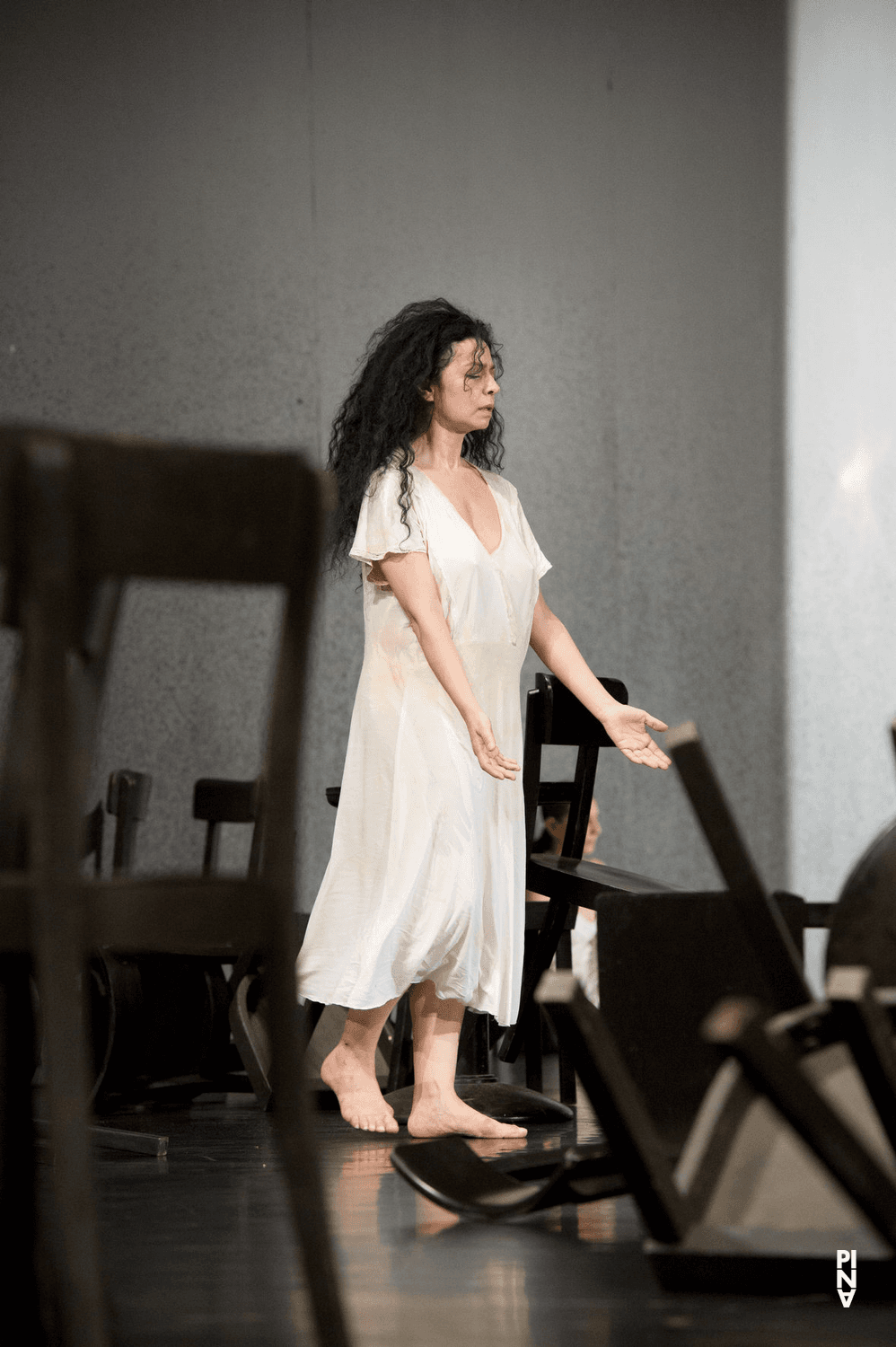 Aida Vainieri in “Café Müller” by Pina Bausch with Tanztheater Wuppertal at Opernhaus Wuppertal (Germany), Oct. 5, 2011