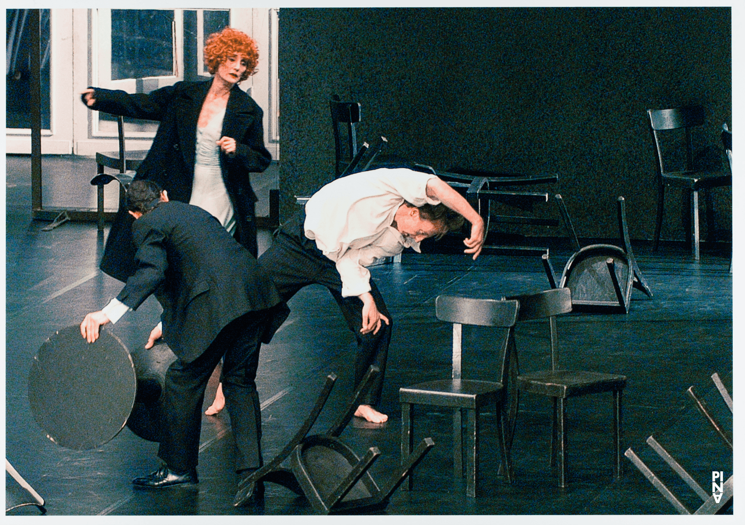 Dominique Mercy, Nazareth Panadero and Jean Laurent Sasportes in “Café Müller” by Pina Bausch