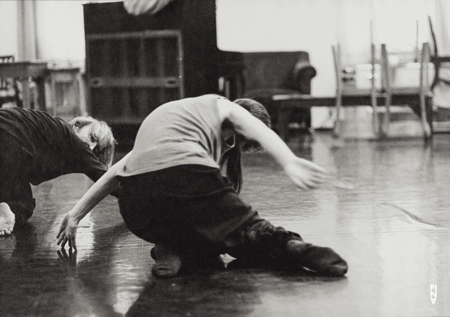 Pina Bausch and Dominique Mercy in “Café Müller” by Pina Bausch