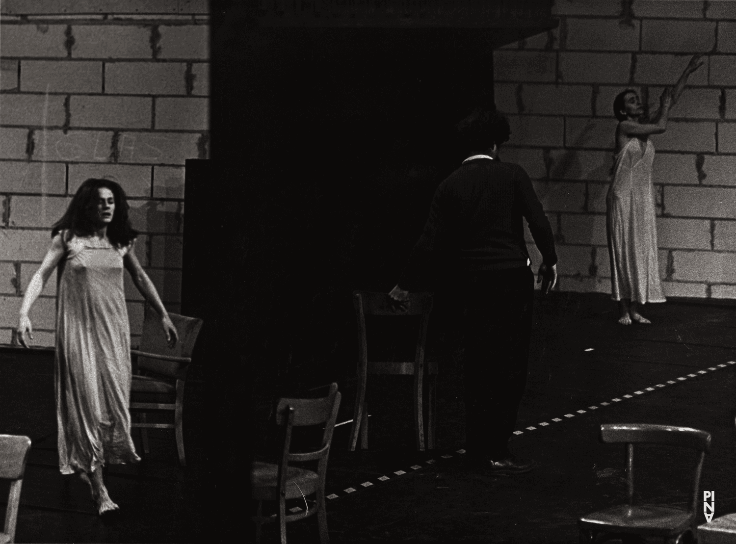 Malou Airaudo, Rolf Borzik and Pina Bausch in “Café Müller” by Pina Bausch