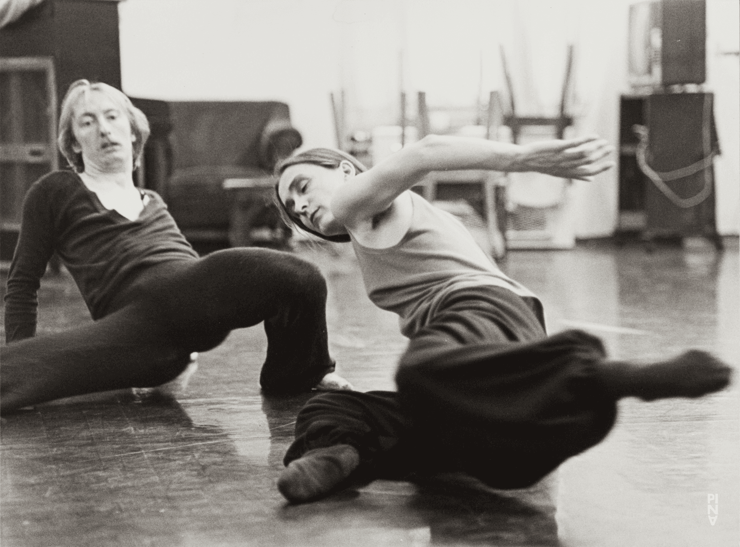 Pina Bausch and Dominique Mercy in “Café Müller” by Pina Bausch