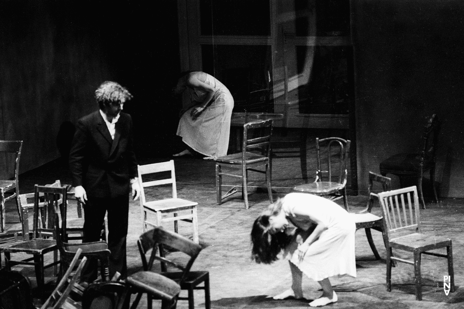 Rolf Borzik, Malou Airaudo and Pina Bausch in “Café Müller” by Pina Bausch