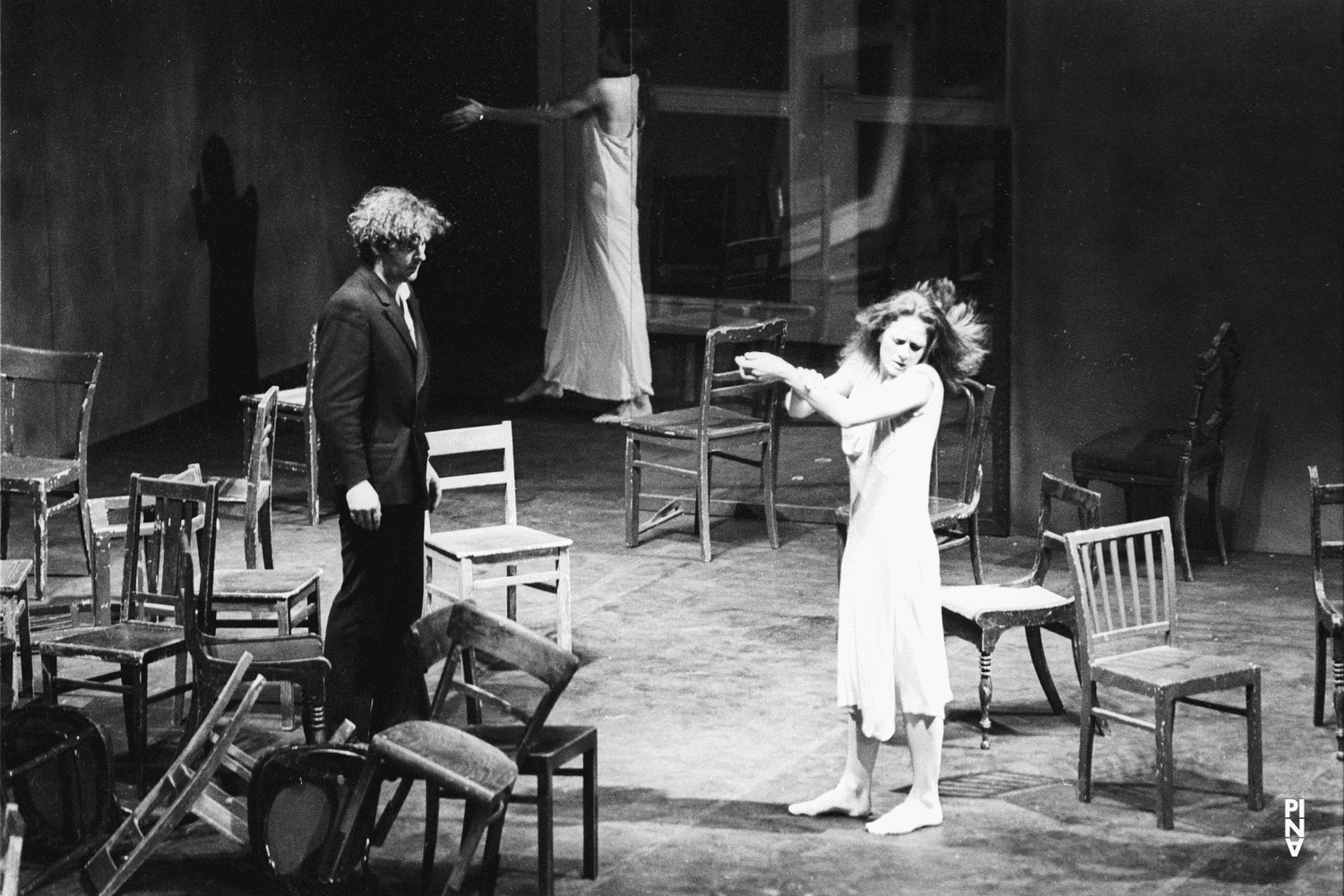 Rolf Borzik, Malou Airaudo and Pina Bausch in “Café Müller” by Pina Bausch