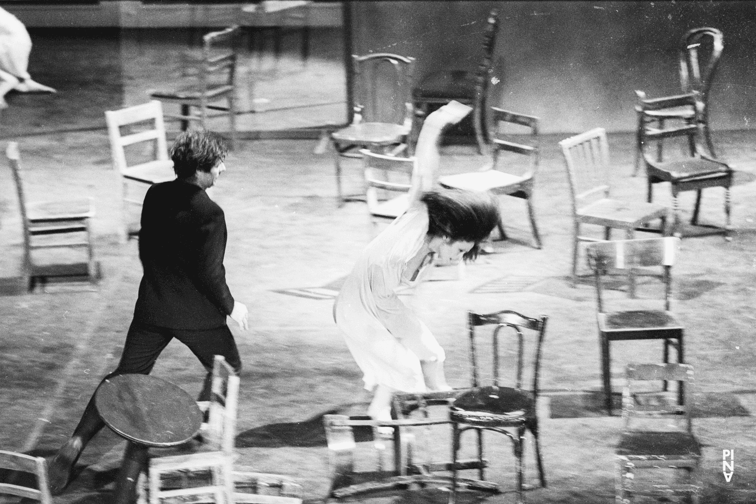 Malou Airaudo, Rolf Borzik and Pina Bausch in “Café Müller” by Pina Bausch