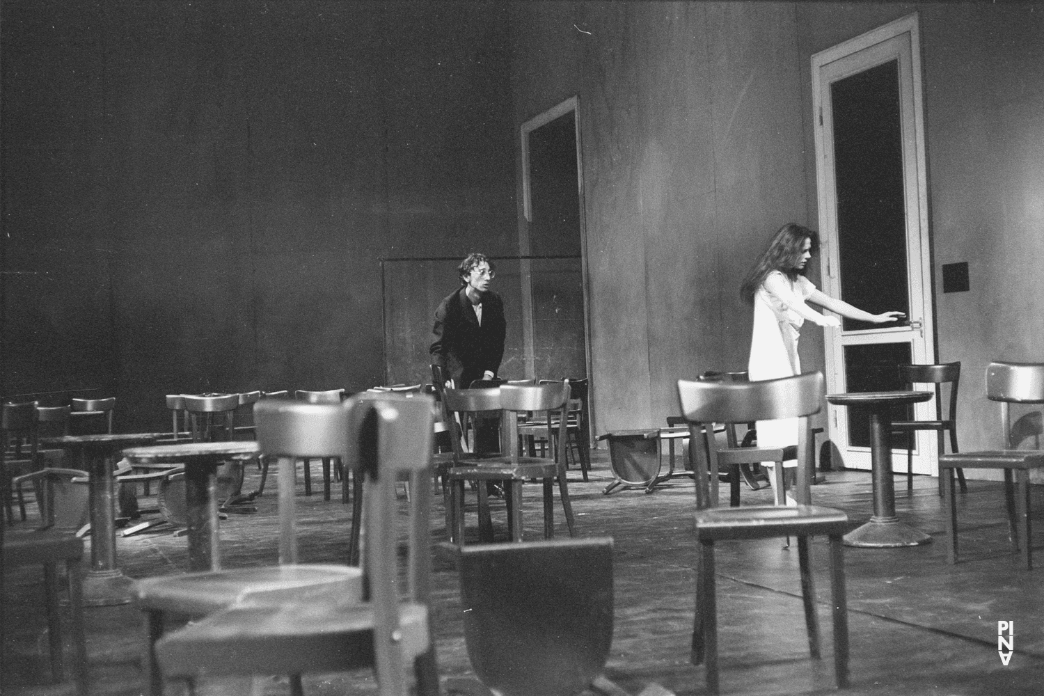 Malou Airaudo and Jean Laurent Sasportes in “Café Müller” by Pina Bausch