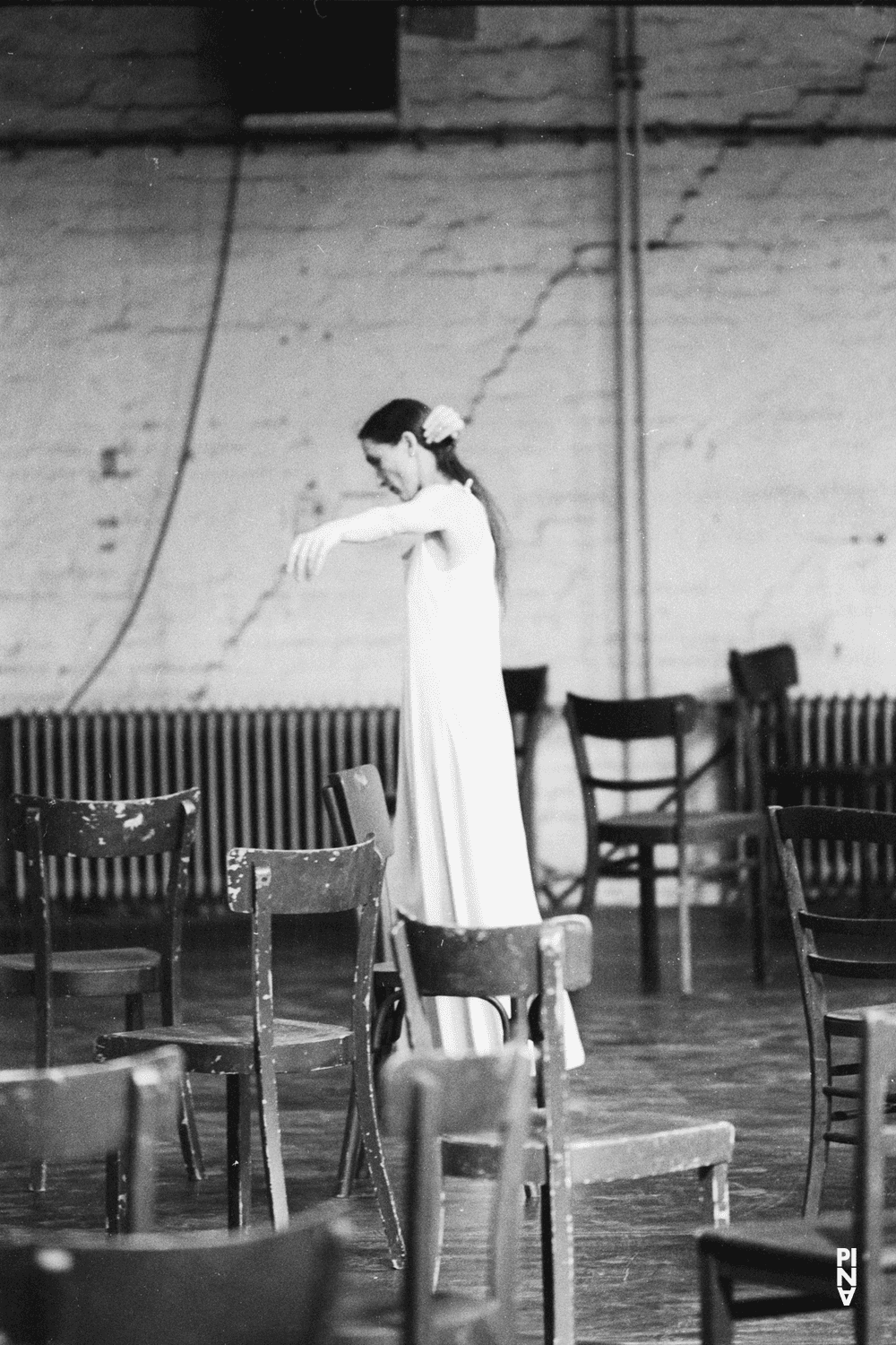 Pina Bausch in “Café Müller” by Pina Bausch at Kampnagelfabrik Hamburg, season 1984/85