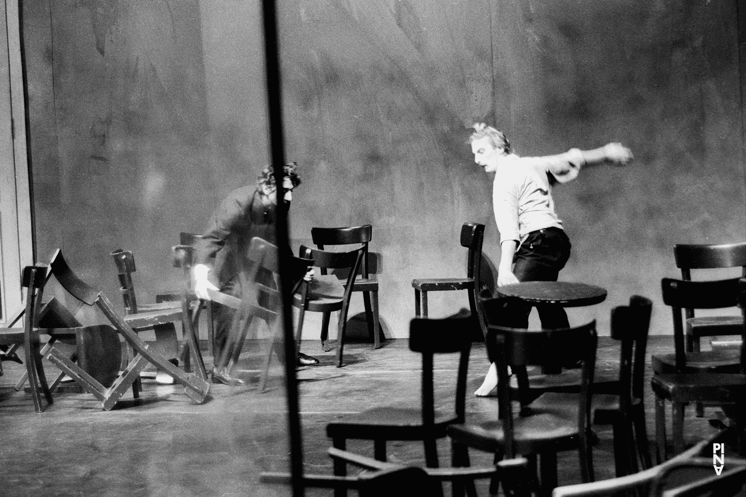 Dominique Mercy and Jean Laurent Sasportes in “Café Müller” by Pina Bausch