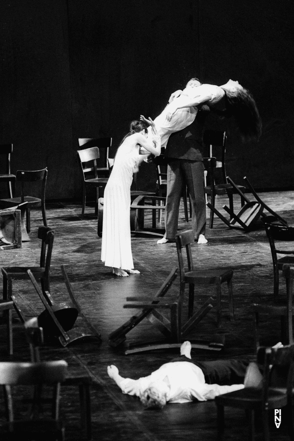 Dominique Mercy, Pina Bausch and Jan Minařík in “Café Müller” by Pina Bausch