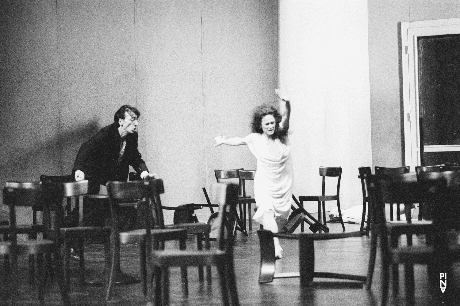 Jean Laurent Sasportes, Malou Airaudo and Pina Bausch in “Café Müller” by Pina Bausch