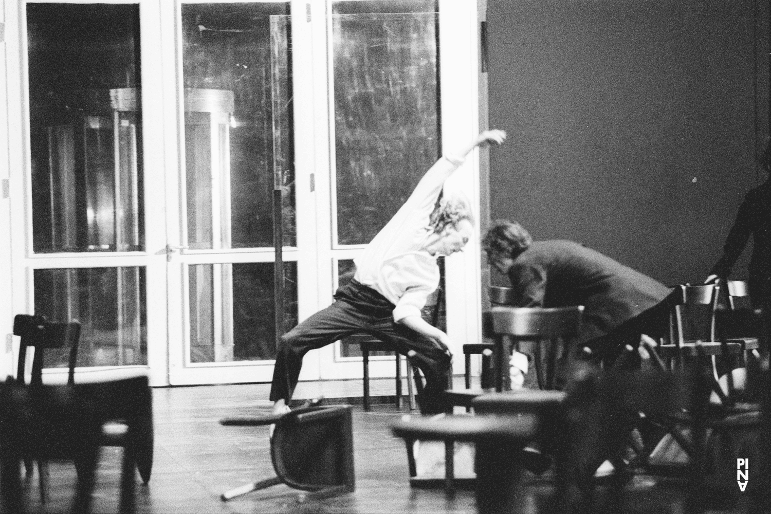 Dominique Mercy, Jean Laurent Sasportes and Nazareth Panadero in “Café Müller” by Pina Bausch