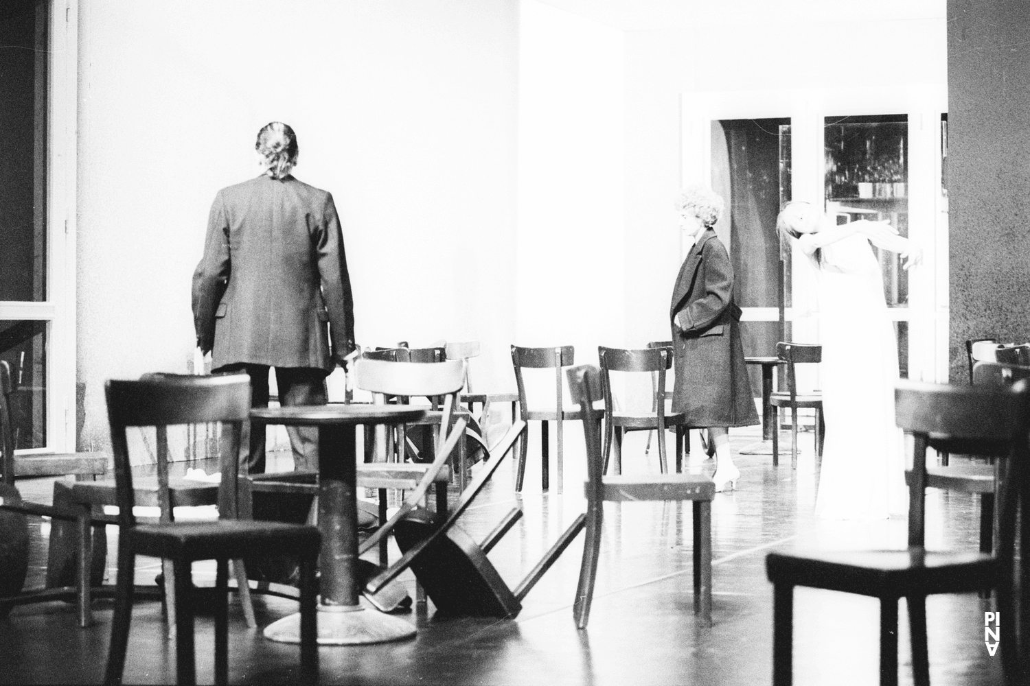 Jean Laurent Sasportes, Pina Bausch and Nazareth Panadero in “Café Müller” by Pina Bausch