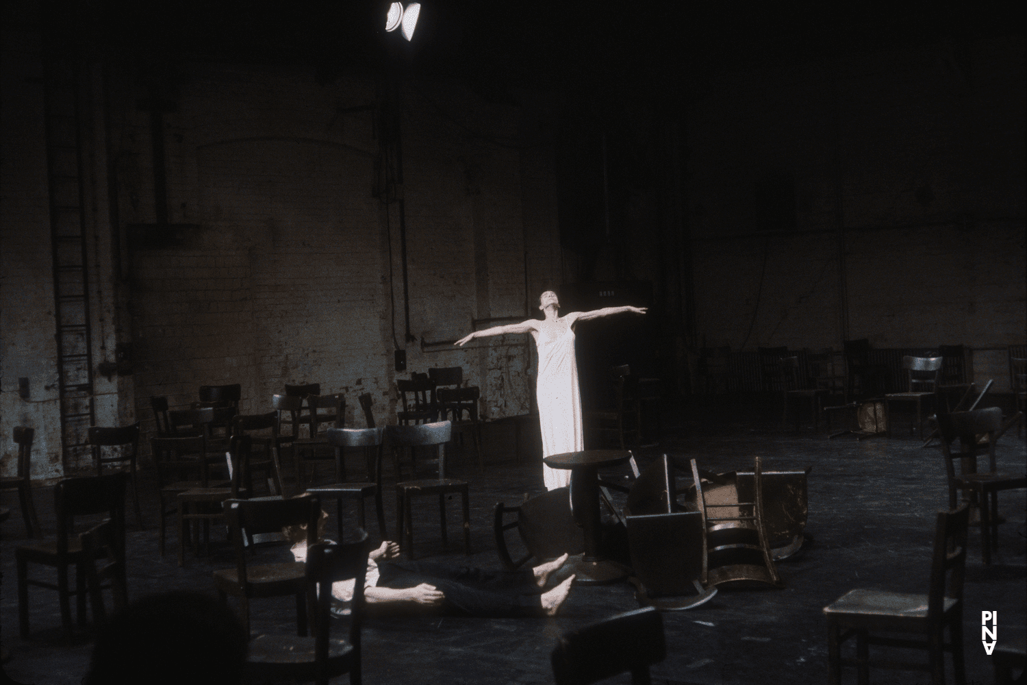 Dominique Mercy and Pina Bausch in “Café Müller” by Pina Bausch at Kampnagelfabrik Hamburg, season 1984/85