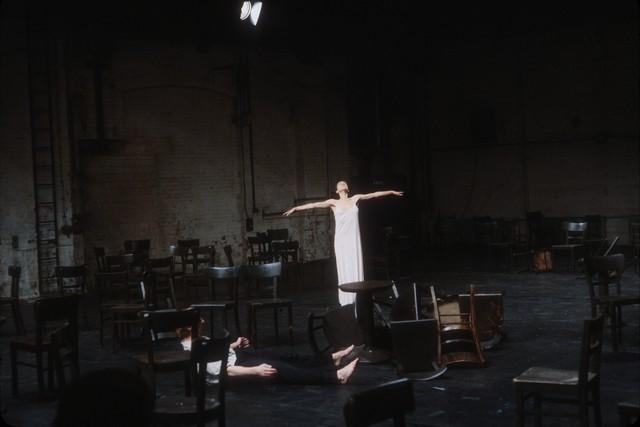 Dominique Mercy and Pina Bausch in “Café Müller” by Pina Bausch at Kampnagelfabrik Hamburg, season 1984/85