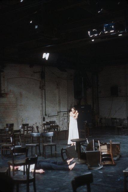 Dominique Mercy and Pina Bausch in “Café Müller” by Pina Bausch at Kampnagelfabrik Hamburg, season 1984/85