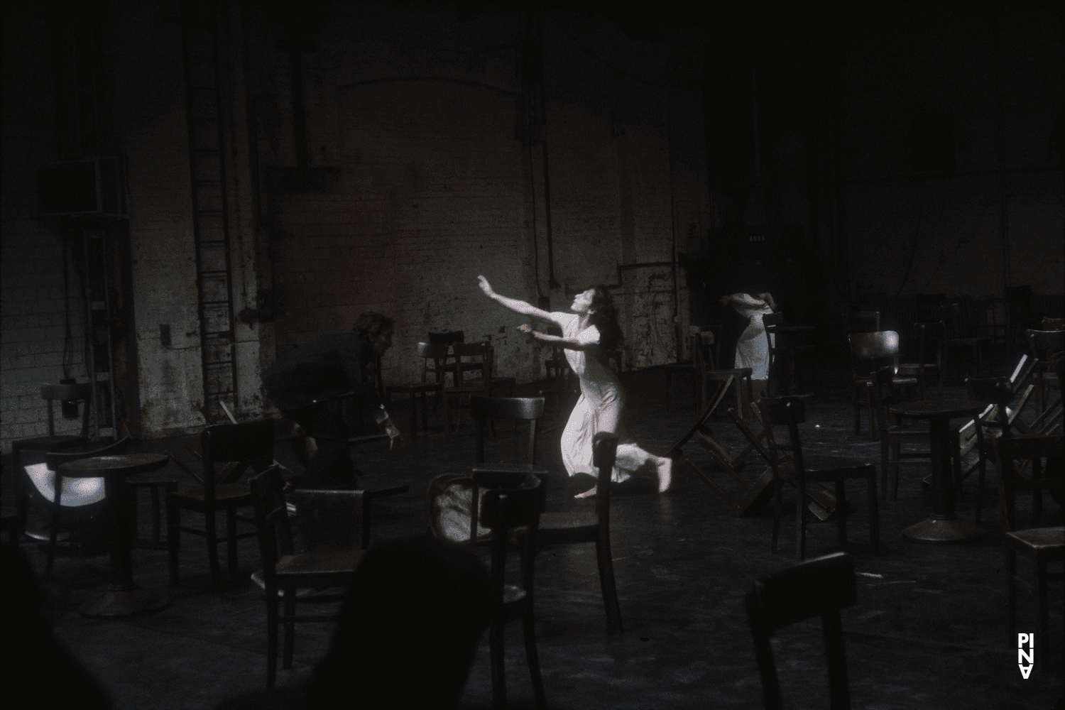 Jean Laurent Sasportes, Beatrice Libonati and Pina Bausch in “Café Müller” by Pina Bausch at Kampnagelfabrik Hamburg