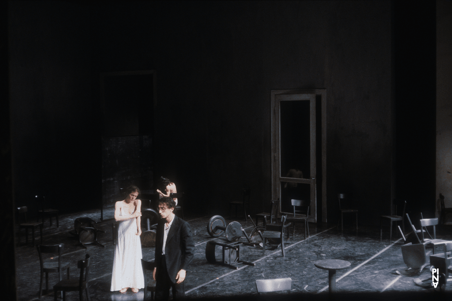 Jean Laurent Sasportes, Pina Bausch and Beatrice Libonati in “Café Müller” by Pina Bausch