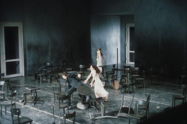 Jean Laurent Sasportes, Beatrice Libonati and Pina Bausch in “Café Müller” by Pina Bausch