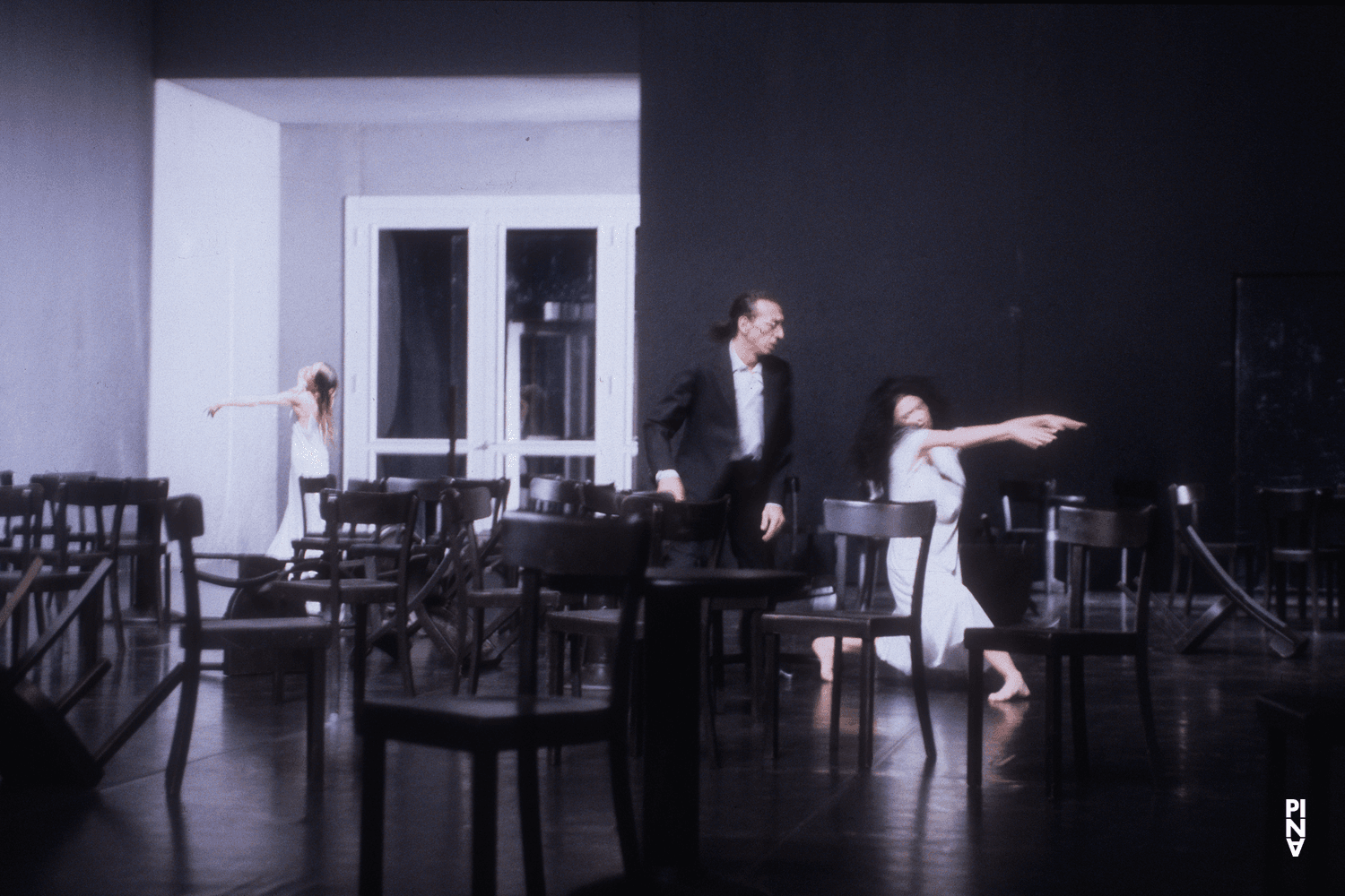 Jean Laurent Sasportes, Aida Vainieri and Pina Bausch in “Café Müller” by Pina Bausch