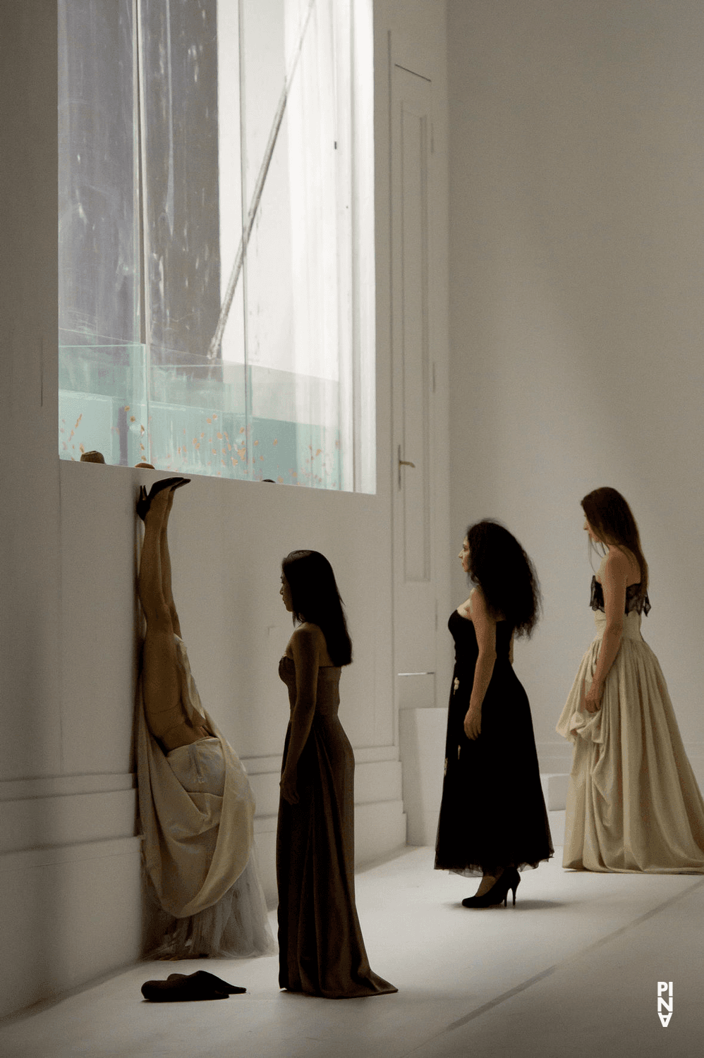 Tsai-Chin Yu, Anna Wehsarg and Aida Vainieri in “Two Cigarettes in the Dark” by Pina Bausch with Tanztheater Wuppertal at Opéra de Paris Garnier (France), Aug. 31, 2014