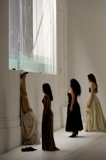 Tsai-Chin Yu, Anna Wehsarg and Aida Vainieri in “Two Cigarettes in the Dark” by Pina Bausch with Tanztheater Wuppertal at Opéra de Paris Garnier (France), Aug. 31, 2014