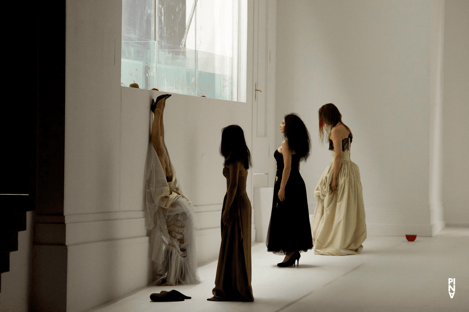Tsai-Chin Yu, Anna Wehsarg and Aida Vainieri in “Two Cigarettes in the Dark” by Pina Bausch with Tanztheater Wuppertal at Opéra de Paris Garnier (France), Aug. 31, 2014
