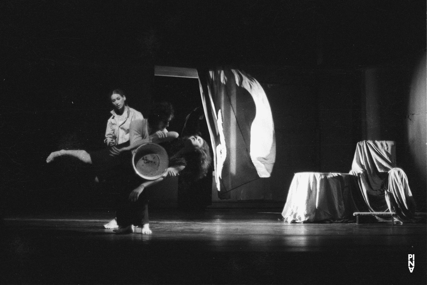 Jan Minařík, Malou Airaudo and Hiltrud Blanck in “Fritz” by Pina Bausch at Opernhaus Wuppertal