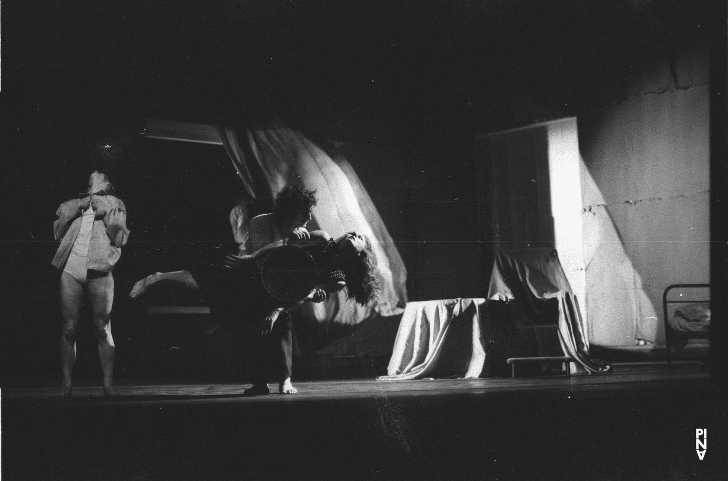 Jan Minařík, Hiltrud Blanck and Malou Airaudo in “Fritz” by Pina Bausch at Opernhaus Wuppertal
