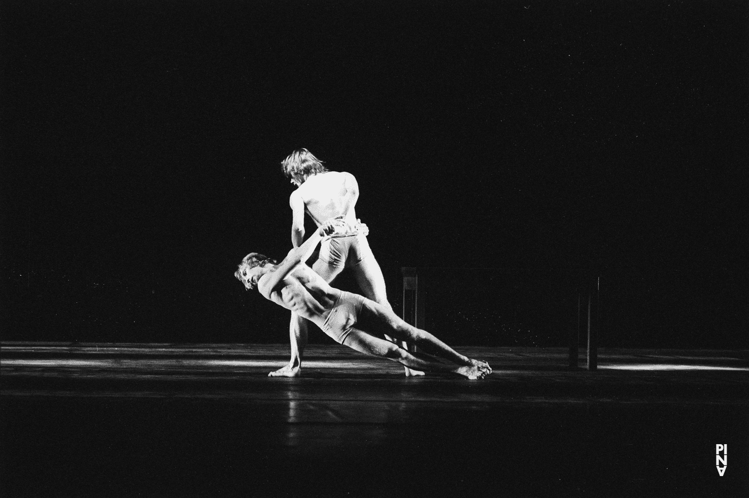 Ed Kortlandt and Dominique Mercy in “Iphigenie auf Tauris” by Pina Bausch at Opernhaus Wuppertal, April 20, 1974