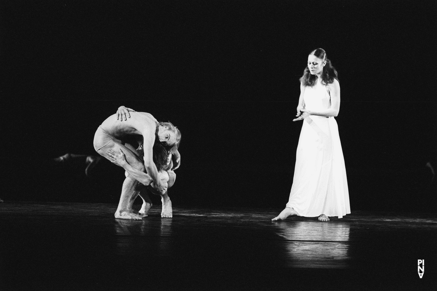Dominique Mercy, Malou Airaudo and Ed Kortlandt in “Iphigenie auf Tauris” by Pina Bausch at Opernhaus Wuppertal, season 1973/74