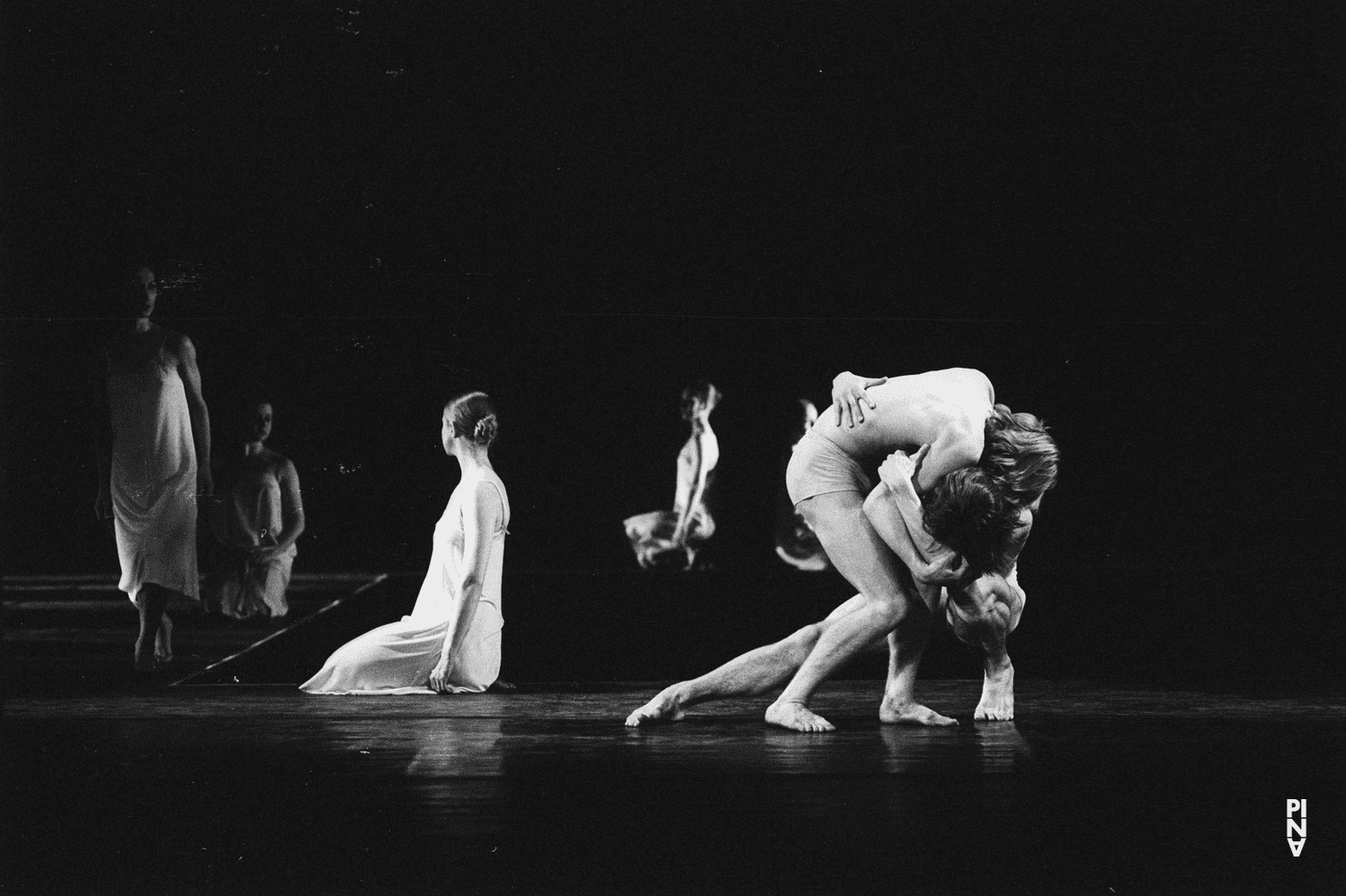 Ed Kortlandt and Dominique Mercy in “Iphigenie auf Tauris” by Pina Bausch at Opernhaus Wuppertal, season 1973/74