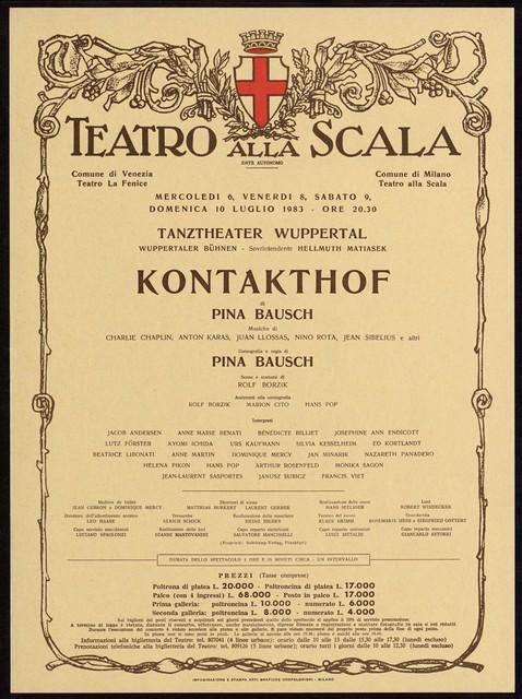 Affiche de « Kontakthof » de Pina Bausch à Milan, 6 juil. 1983 – 10 juil. 1983