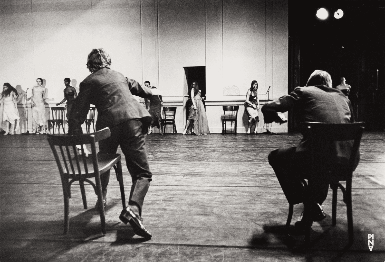 Silvia Kesselheim, Elisabeth Clarke and Anne Martin in “Kontakthof” by Pina Bausch