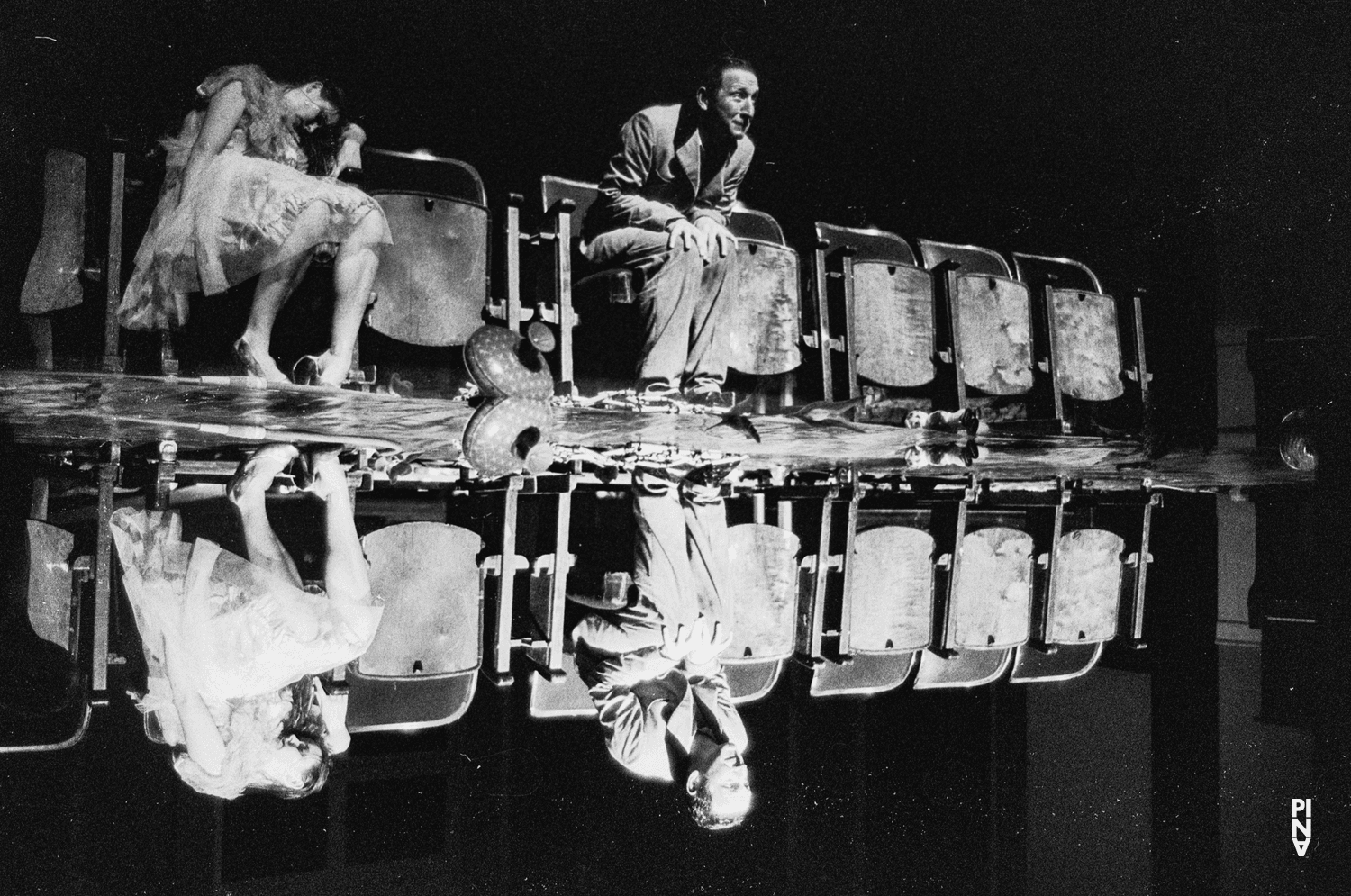Josephine Ann Endicott and Hans Dieter Knebel in “He Takes Her by The Hand and Leads Her Into the Castle, The Others Follow” by Pina Bausch, season 1977/78