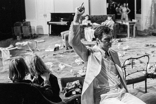 Jan Minařík, Dominique Mercy and Soňa Červená in “He Takes Her by The Hand and Leads Her Into the Castle, The Others Follow” by Pina Bausch, season 1977/78