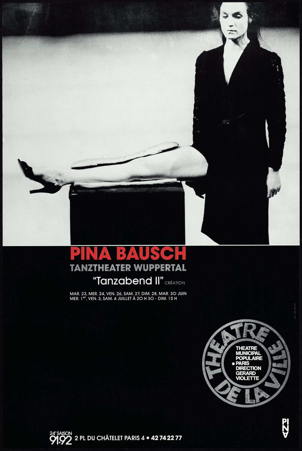 Poster for “Tanzabend II” by Pina Bausch in Paris, 06/23/1992 – 07/04/1992