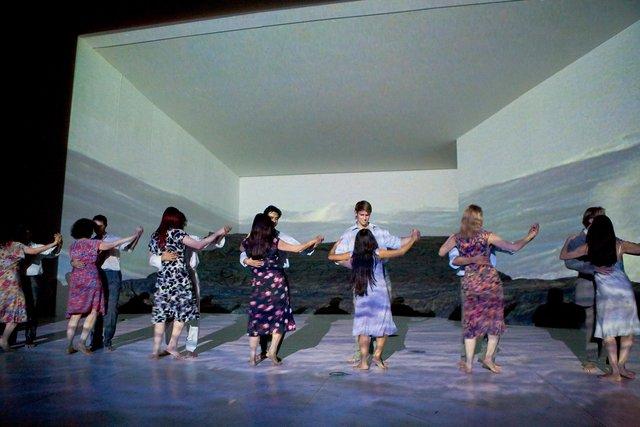 Kenji Takagi and Michael Strecker in “Masurca Fogo” by Pina Bausch with Tanztheater Wuppertal at Théâtre de la Ville Paris (France), Nov. 21, 2009