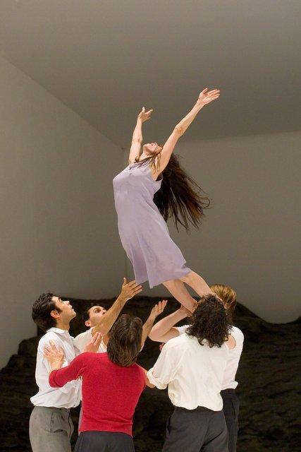 Eddie Martinez, Ruth Amarante and Daphnis Kokkinos in “Masurca Fogo” by Pina Bausch with Tanztheater Wuppertal at Théâtre de la Ville Paris (France), Nov. 21, 2009