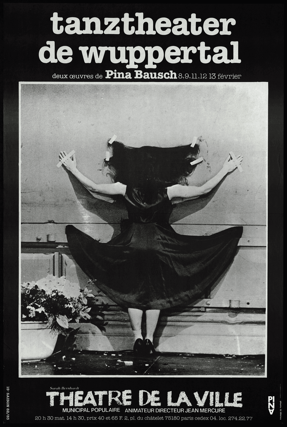 Poster for “1980 – A Piece by Pina Bausch” and “Bandoneon” by Pina Bausch in Paris, 02/08/1983 – 02/13/1983