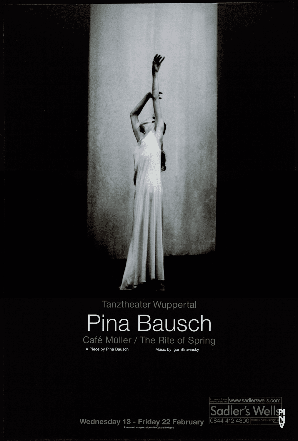 Plakat zu „Café Müller“ und „Das Frühlingsopfer“ von Pina Bausch in London, 13.02.2008–22.02.2008