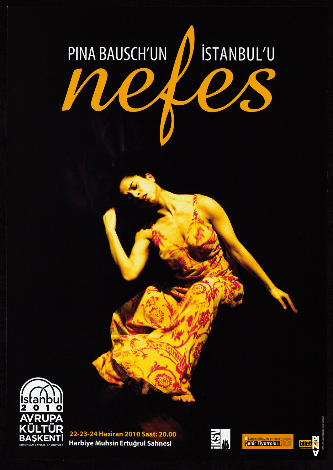 Poster for “Nefés” by Pina Bausch in Istanbul, 06/22/2010 – 06/24/2010