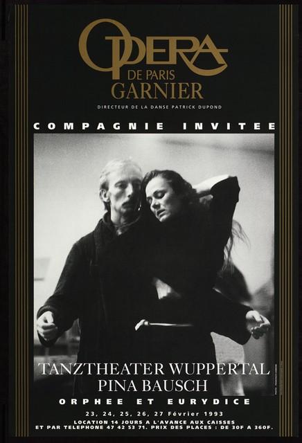 Plakat zu „Orpheus und Eurydike“ von Pina Bausch in Paris, 23.02.1993–27.02.1993