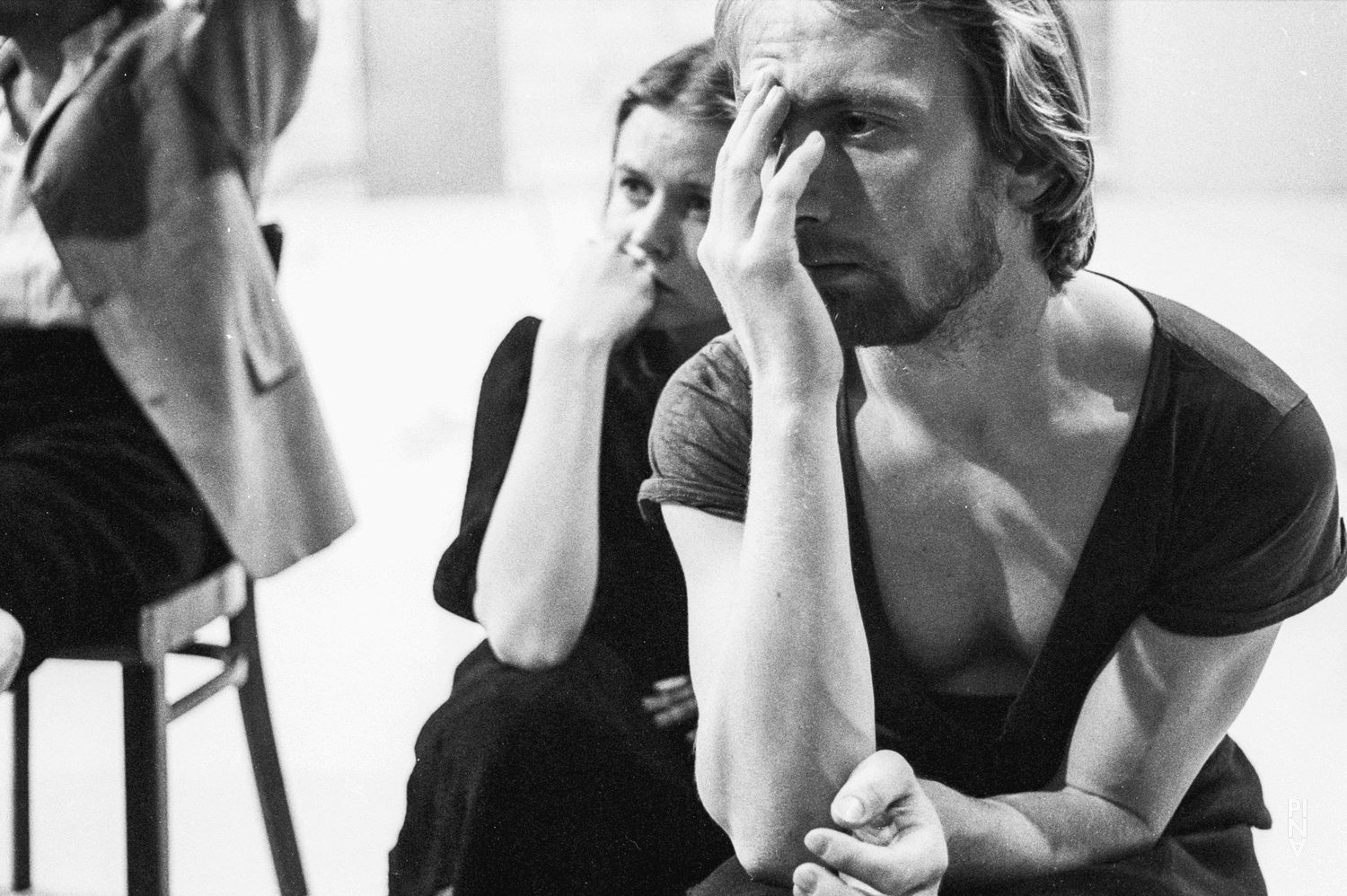 Dominique Mercy and Josephine Ann Endicott in “Renate wandert aus (Renate Emigrates)” by Pina Bausch at Lichtburg Wuppertal, season 1977/78
