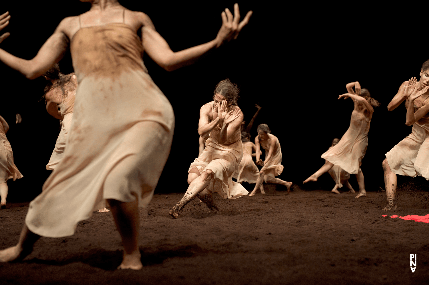 Thusnelda Mercy and Luiza Braz Batista in “The Rite of Spring” by Pina Bausch with Tanztheater Wuppertal at Opernhaus Wuppertal (Germany), Oct. 5, 2011
